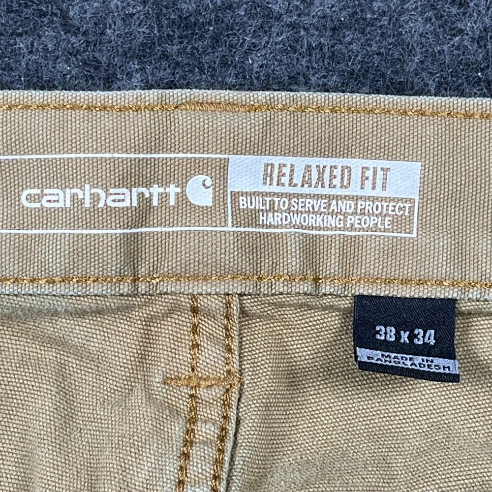 Carhartt Relaxed Straight Rigby Pants Mens 38x34 Brown Cotton Stretch Workwear